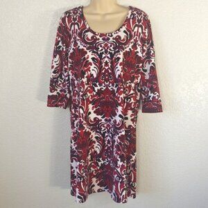 Soma Size M Pajamas Sleepshirt Nightgown Jersey Knit red & White